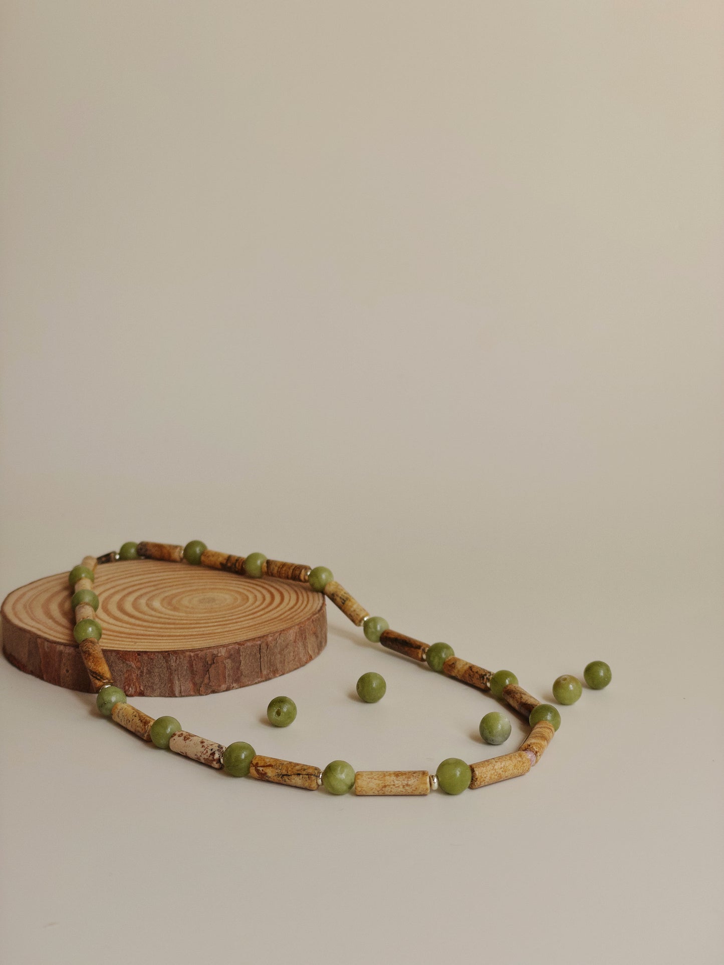 Peanut Butter and Pea Necklace