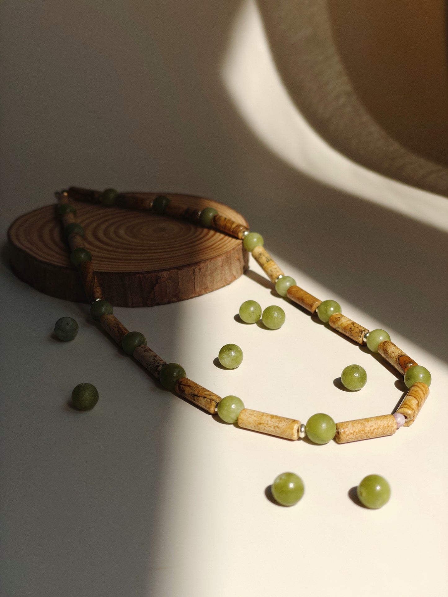 Peanut Butter and Pea Necklace